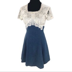 Vintage 90’s lace and denim dress